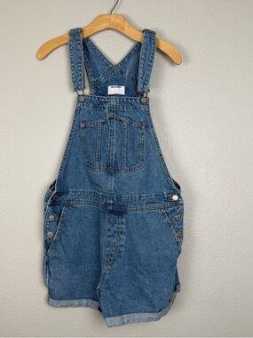 Old Navy Blue Denim Short Overalls Size L